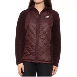 New Balance Quilted Jacket with Hood, Size Large